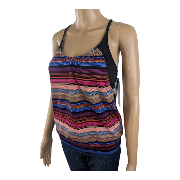 Athleta Capri Stripe Blousy Tankini 32B/C - Picture 4 of 8